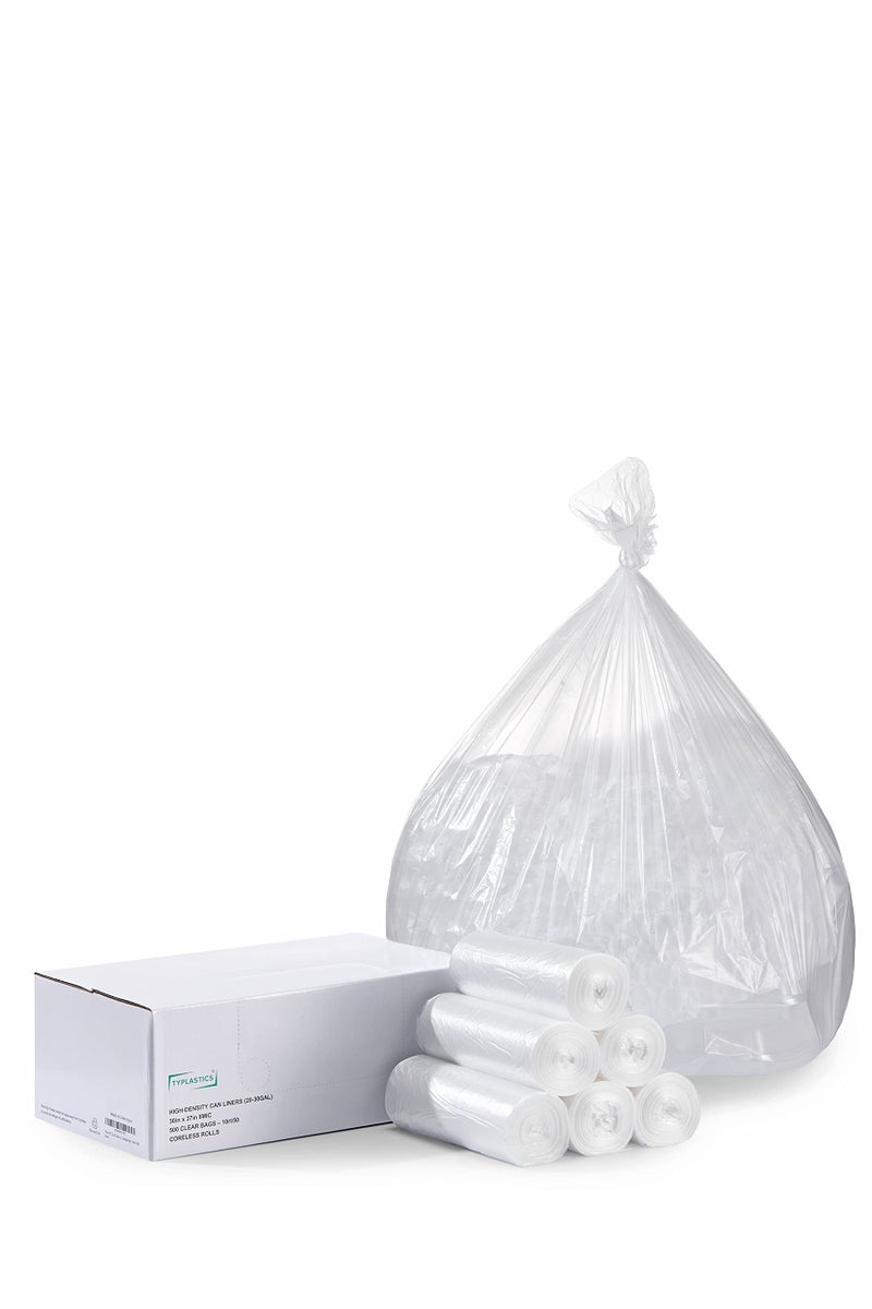 TYPLASTICS 20-30 Gallon Clear Trash Can Liners - 30" x 37" - High Density Garbage Bags - Case of 500 - Multipurpose for Office, Outdoor, Recycling, Industrial and Commercial - Image 5